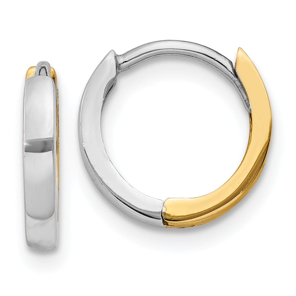 14k Two-tone Polished Hoop Earrings