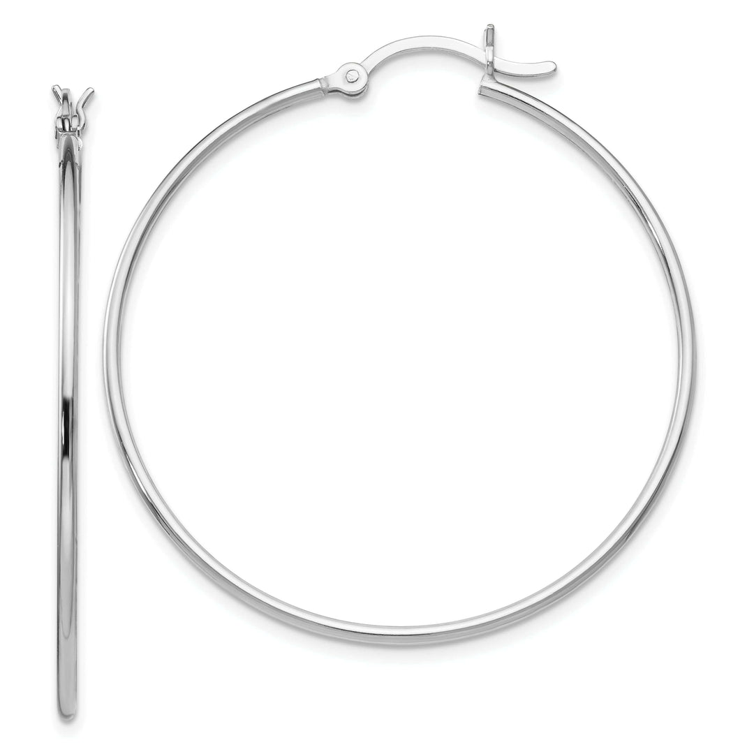 Sterling Silver Polished Finish Hinged Hoop Earrings