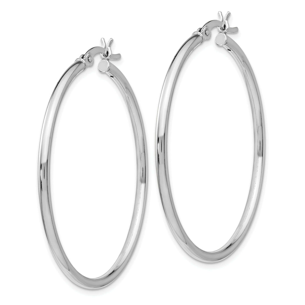 Sterling Silver Polished Finish Hinged Hoop Earrings