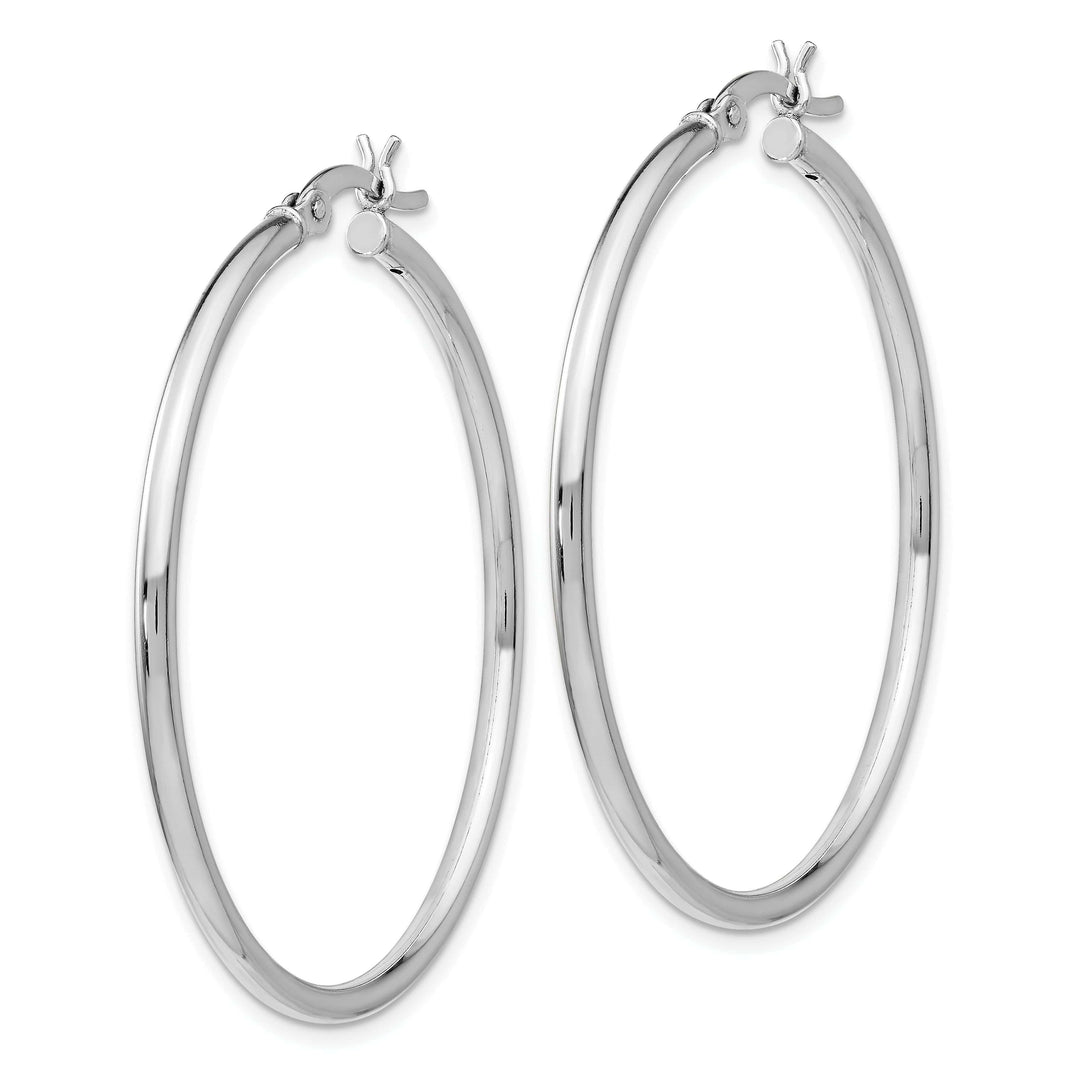 Sterling Silver Polished Finish Hinged Hoop Earrings