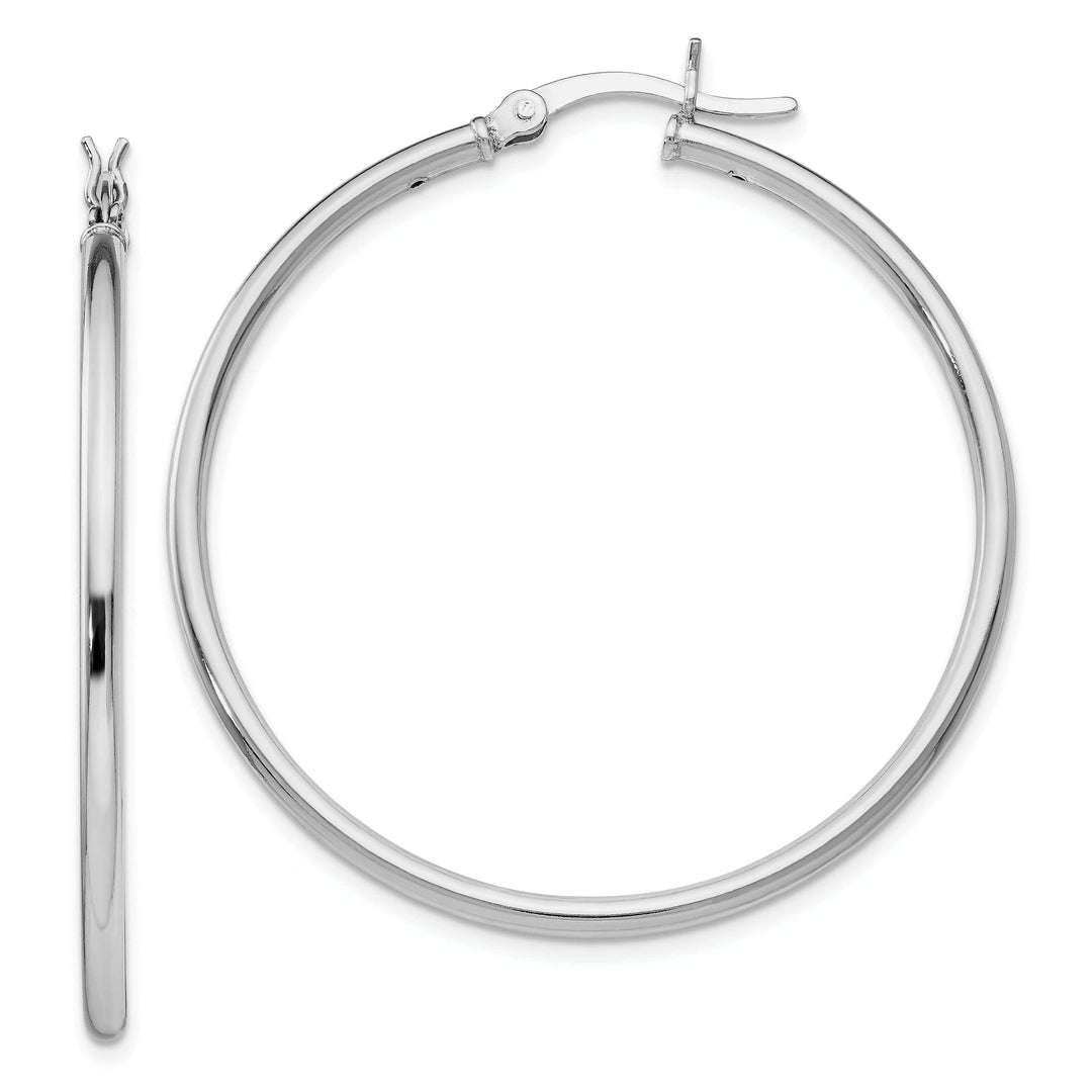 Sterling Silver Polished Finish Hinged Hoop Earrings