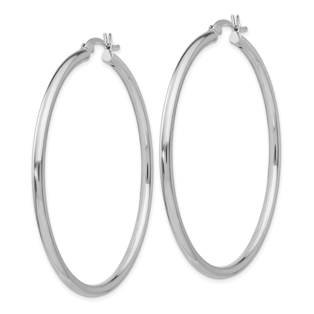Sterling Silver Polished Hinged Hoop Earrings