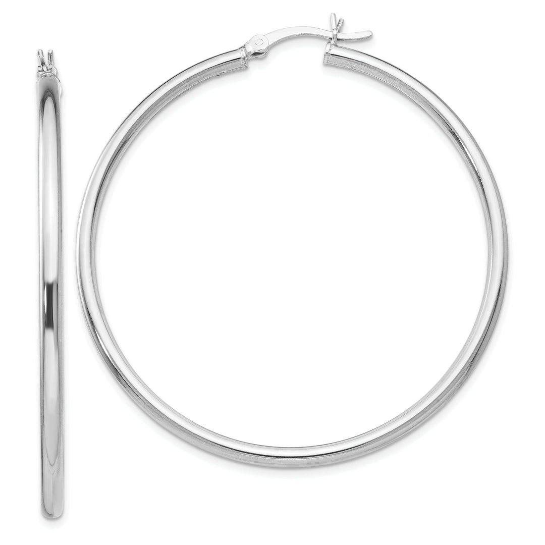 Sterling Silver Polished Hinged Hoop Earrings