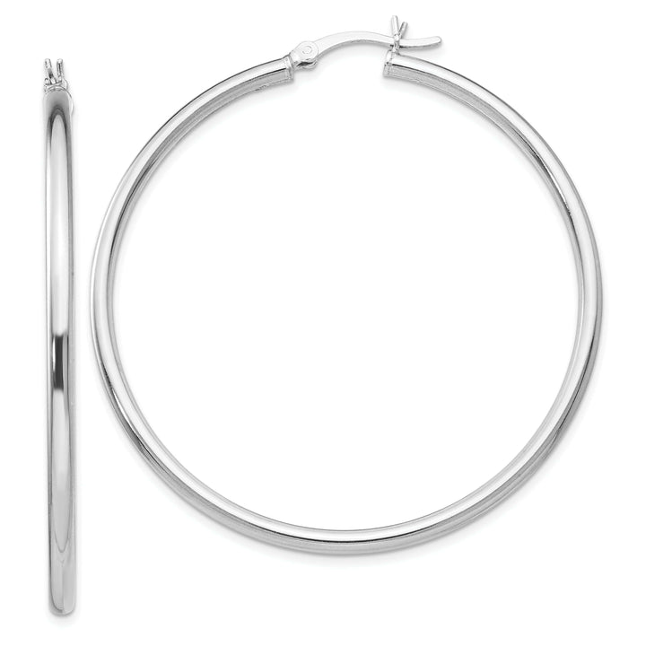 Sterling Silver Polished Hinged Hoop Earrings