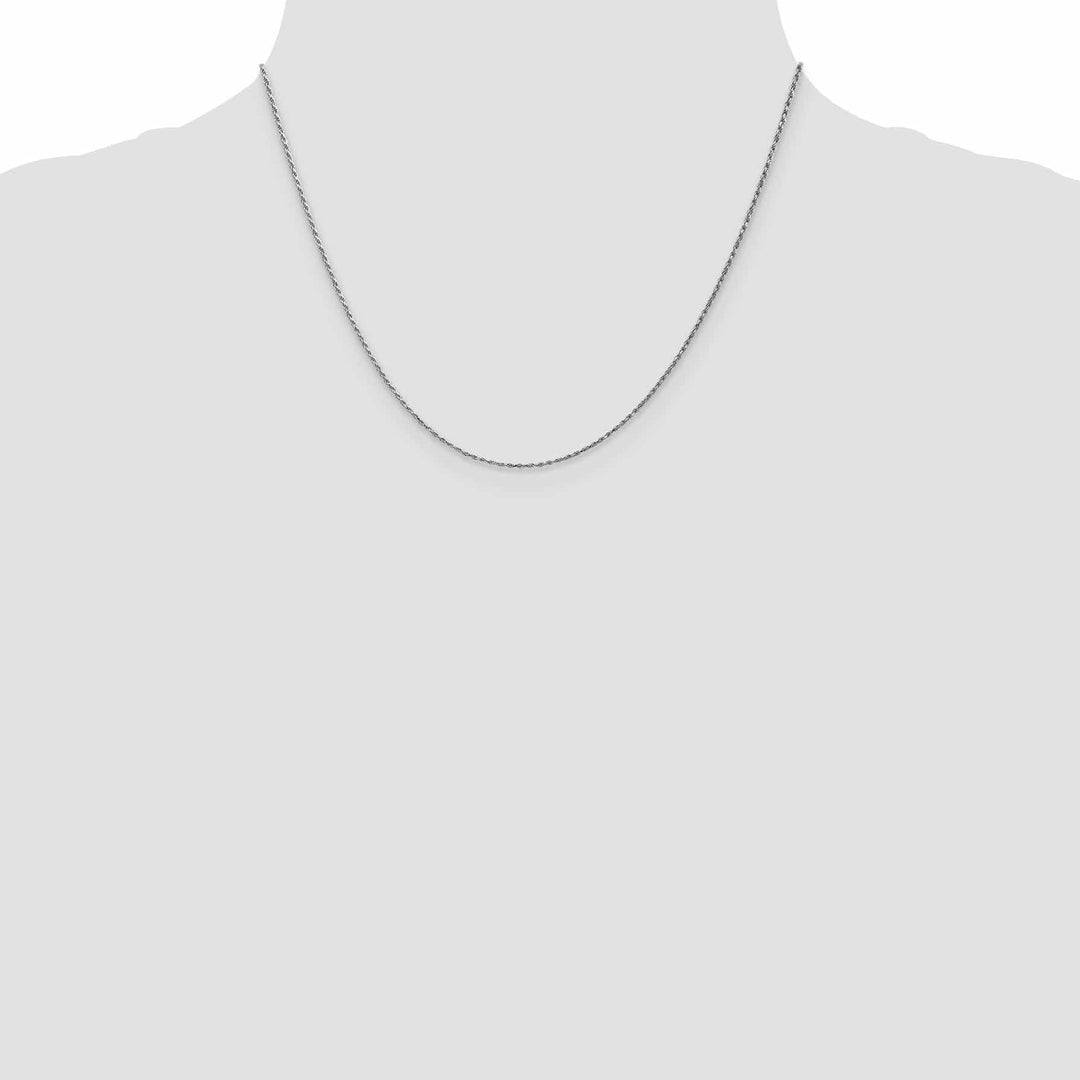 14k White Gold 1.15mm Diamond Cut Rope Chain