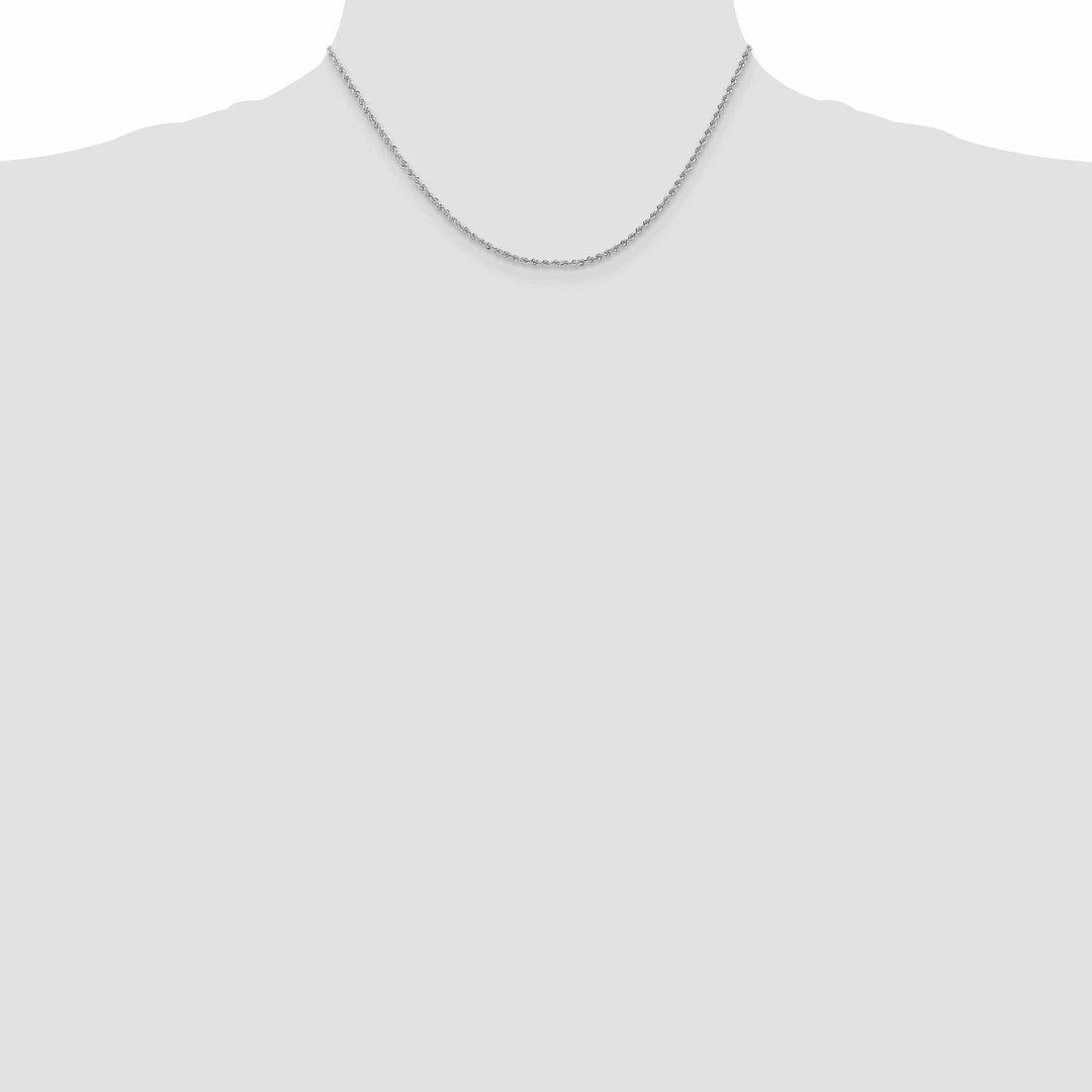 14k White Gold 1.75mm Handmade Rope Chain
