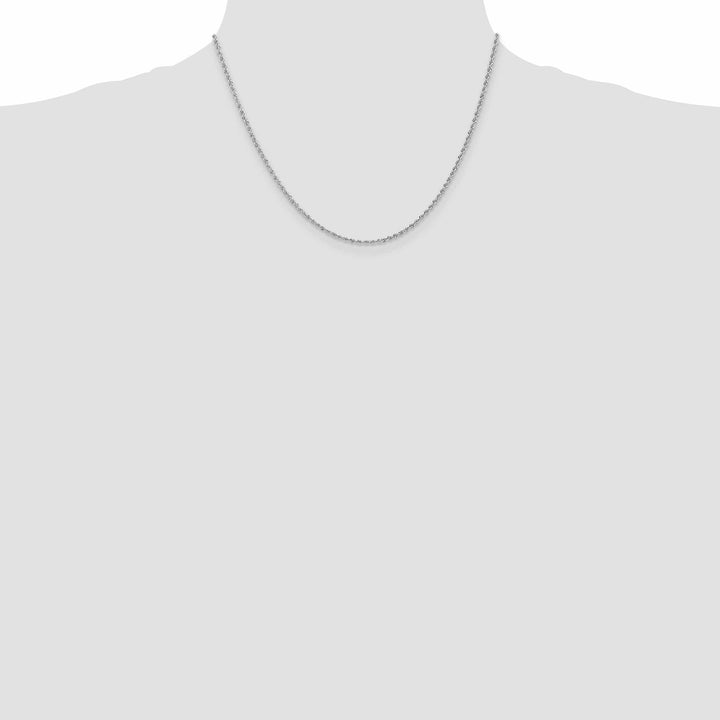 14k White Gold 1.75mm Handmade Rope Chain