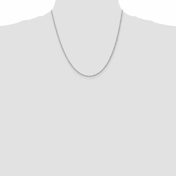 14k White Gold 1.75mm Handmade Rope Chain