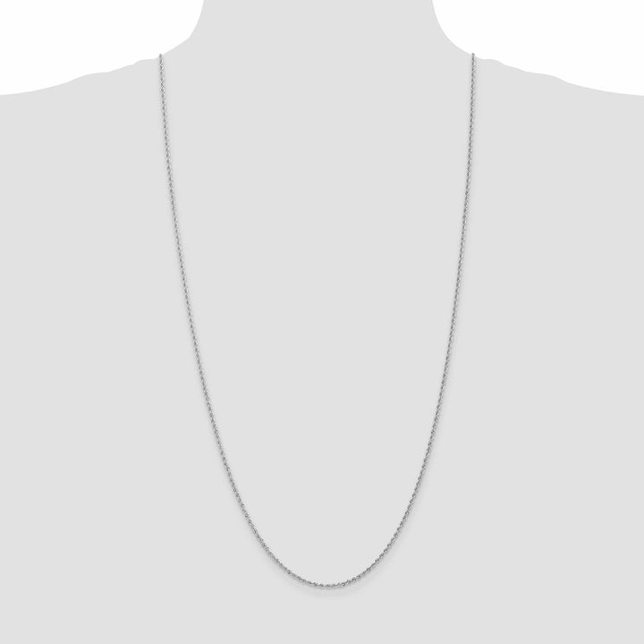 14k White Gold 1.75mm Handmade Rope Chain
