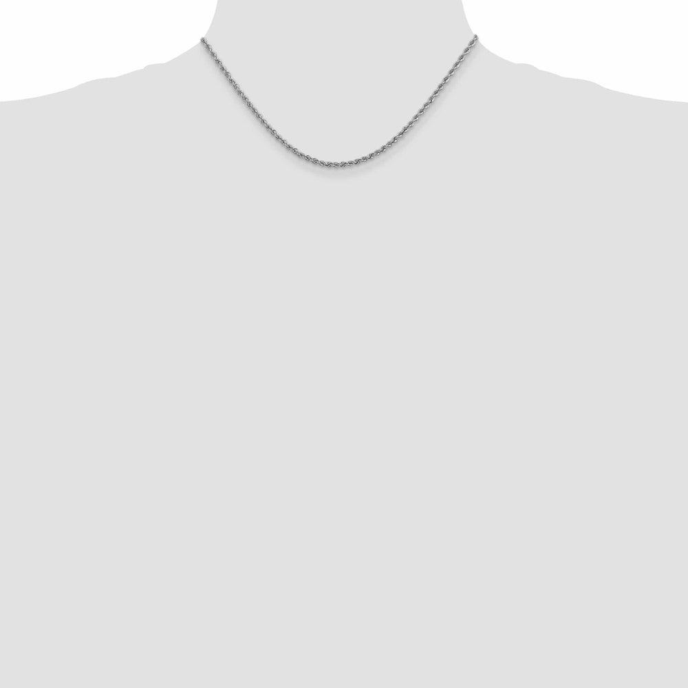 14k White Gold 2.50mm Handmade Rope Chain