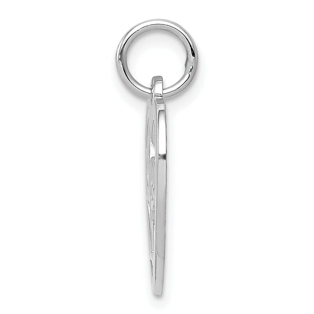 14k White Gold Sweet 15 Charm Pendant.