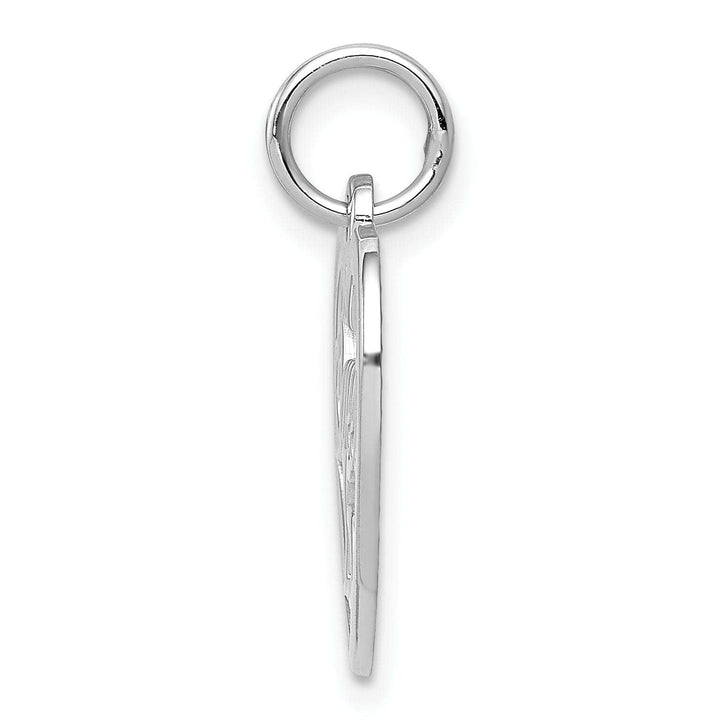 14k White Gold Sweet 15 Charm Pendant.