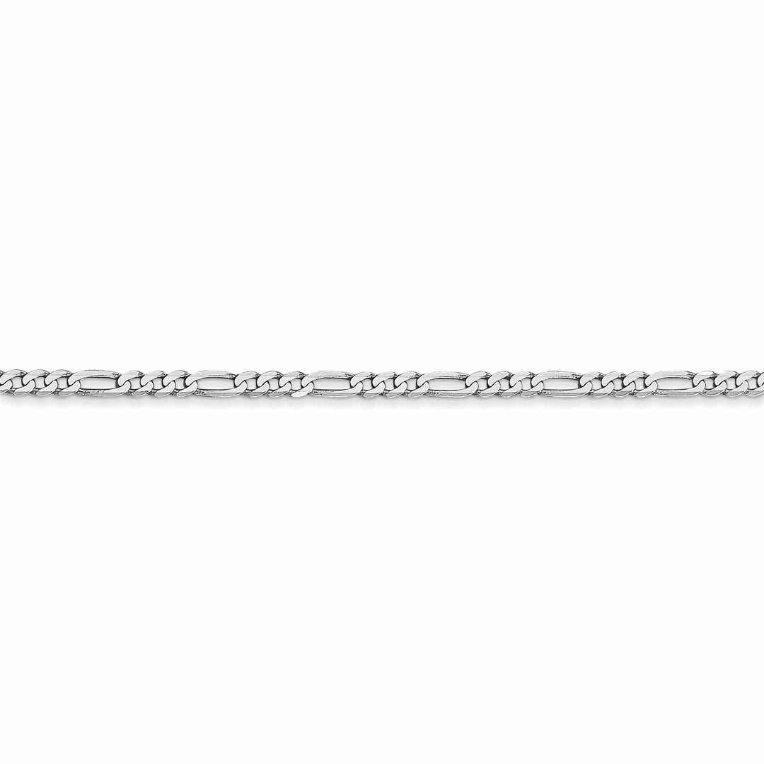 14k White Gold 2.4 MM Flat Figaro Chain