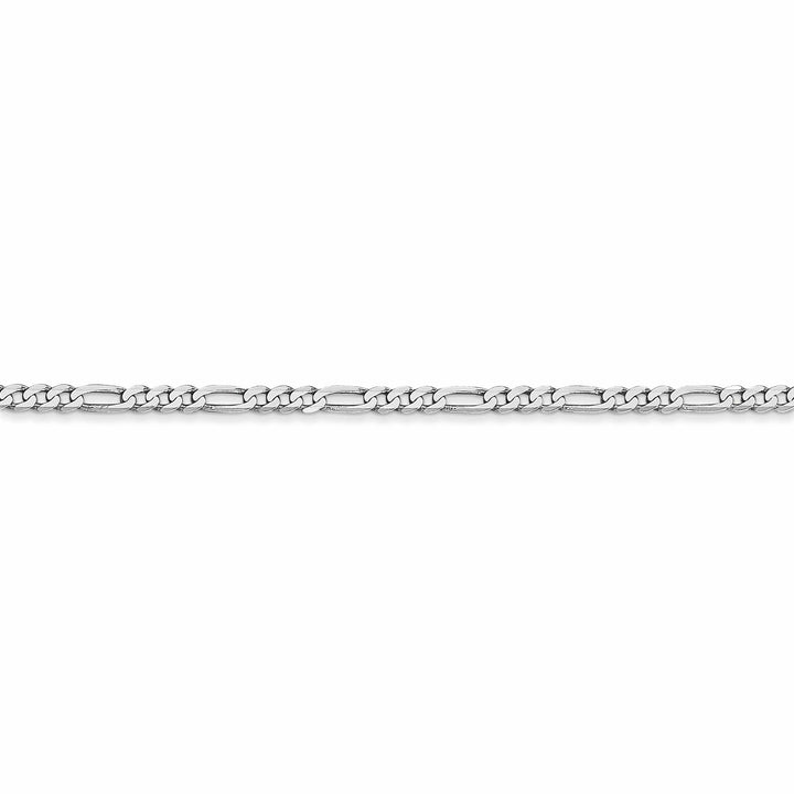 14k White Gold 2.4 MM Flat Figaro Chain