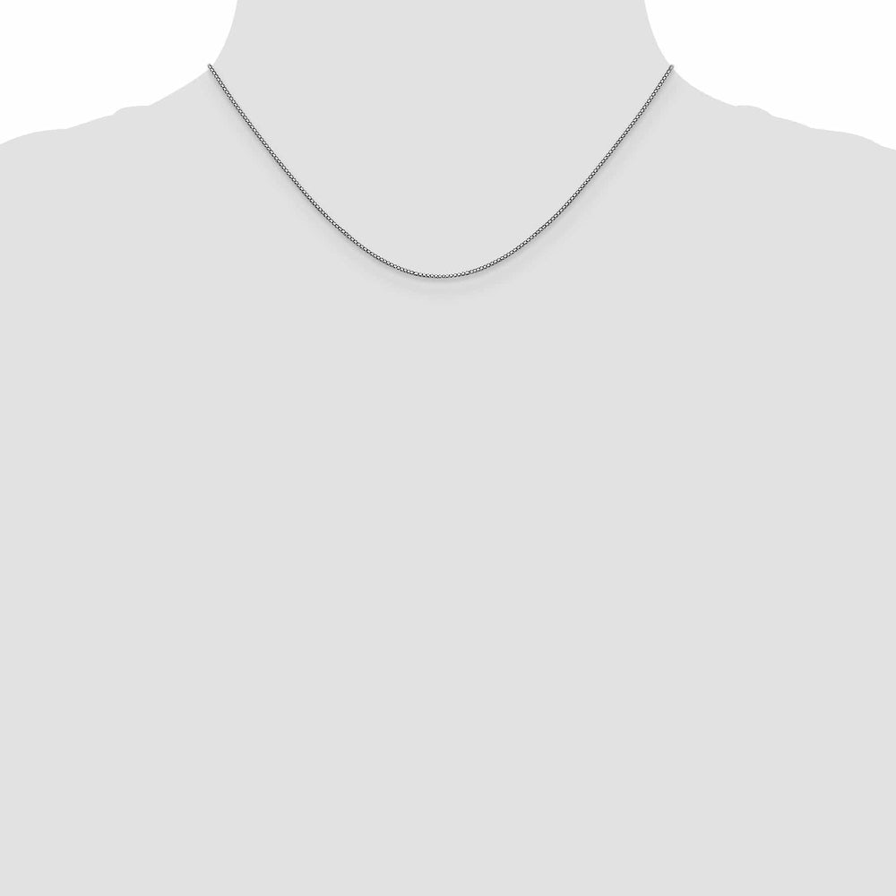 14k White Gold 0.90mm Polished Solid Box Chain