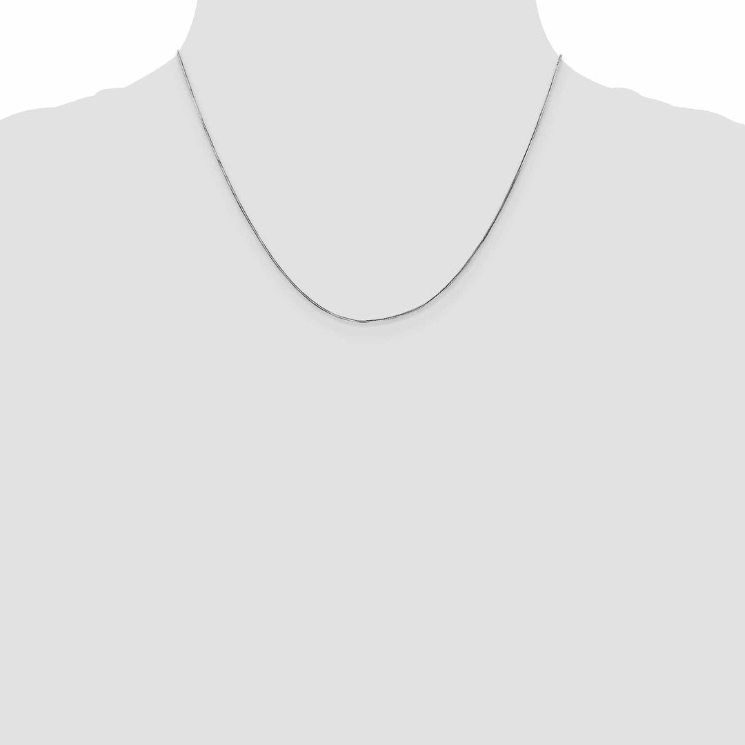 14k White Gold 0.70mm Octagonal Snake Chain