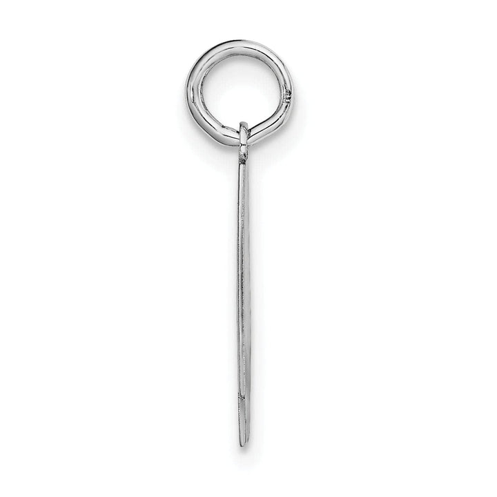 14k White Gold Satin Brush Finish Medium Size Number 4 Charm Pendant