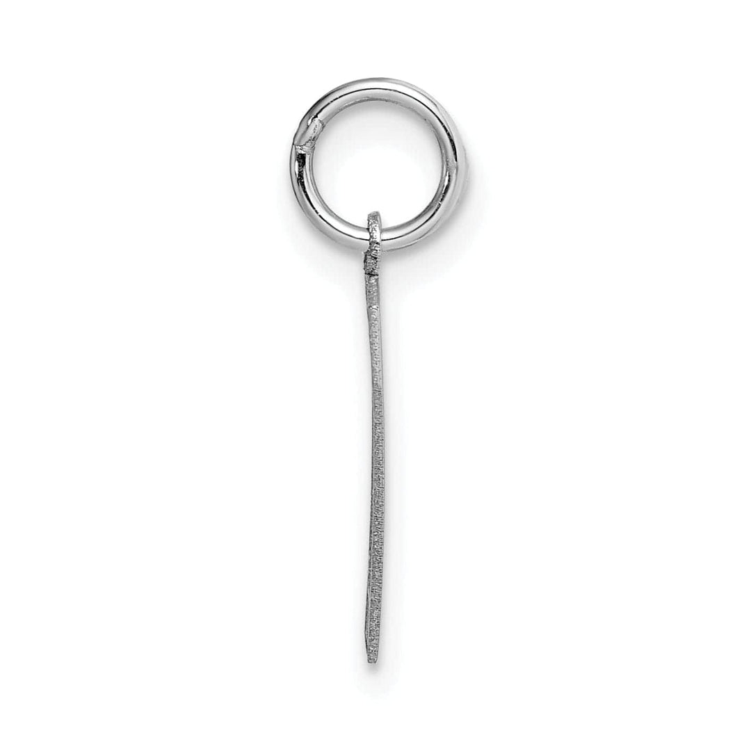 14k White Gold Satin Brush Finish Medium Size Number 7 Charm Pendant
