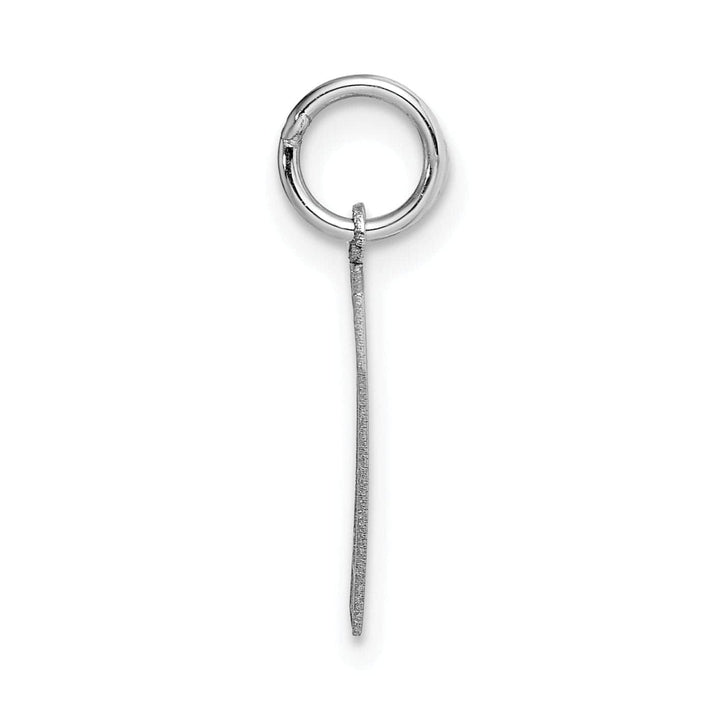 14k White Gold Satin Brush Finish Medium Size Number 7 Charm Pendant
