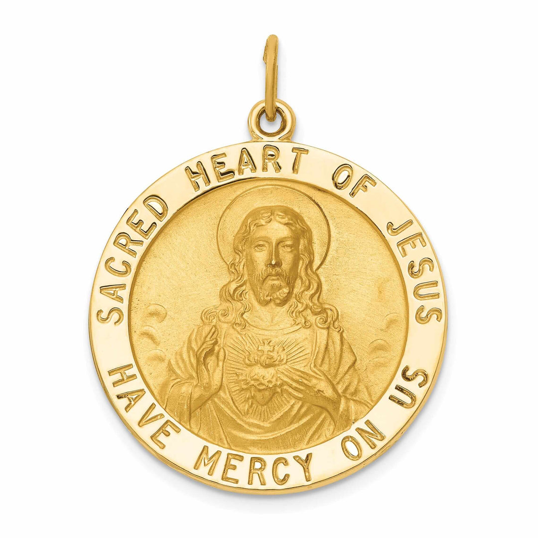 14 Yellow Gold Sacred Heart Jesus Medal Pendant