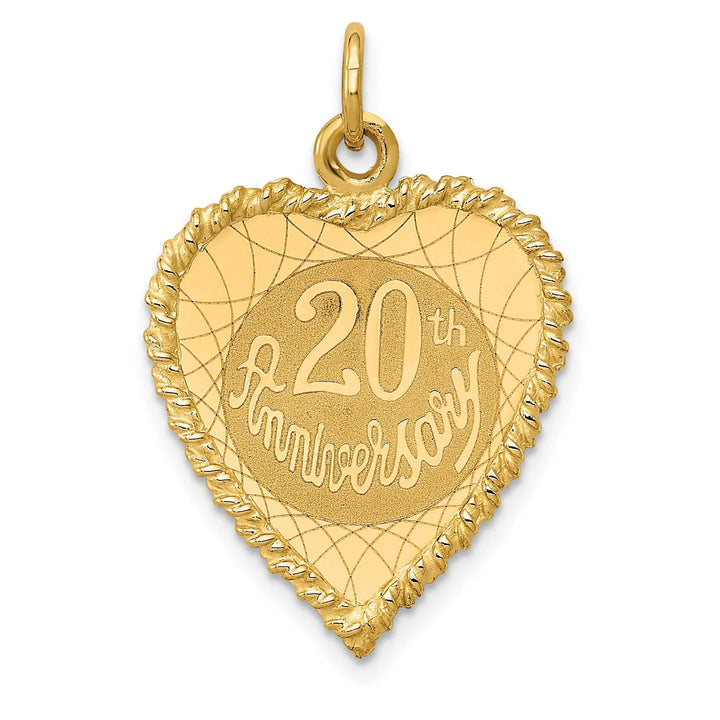 14k Yellow Gold Happy 20th Anniversary Charm