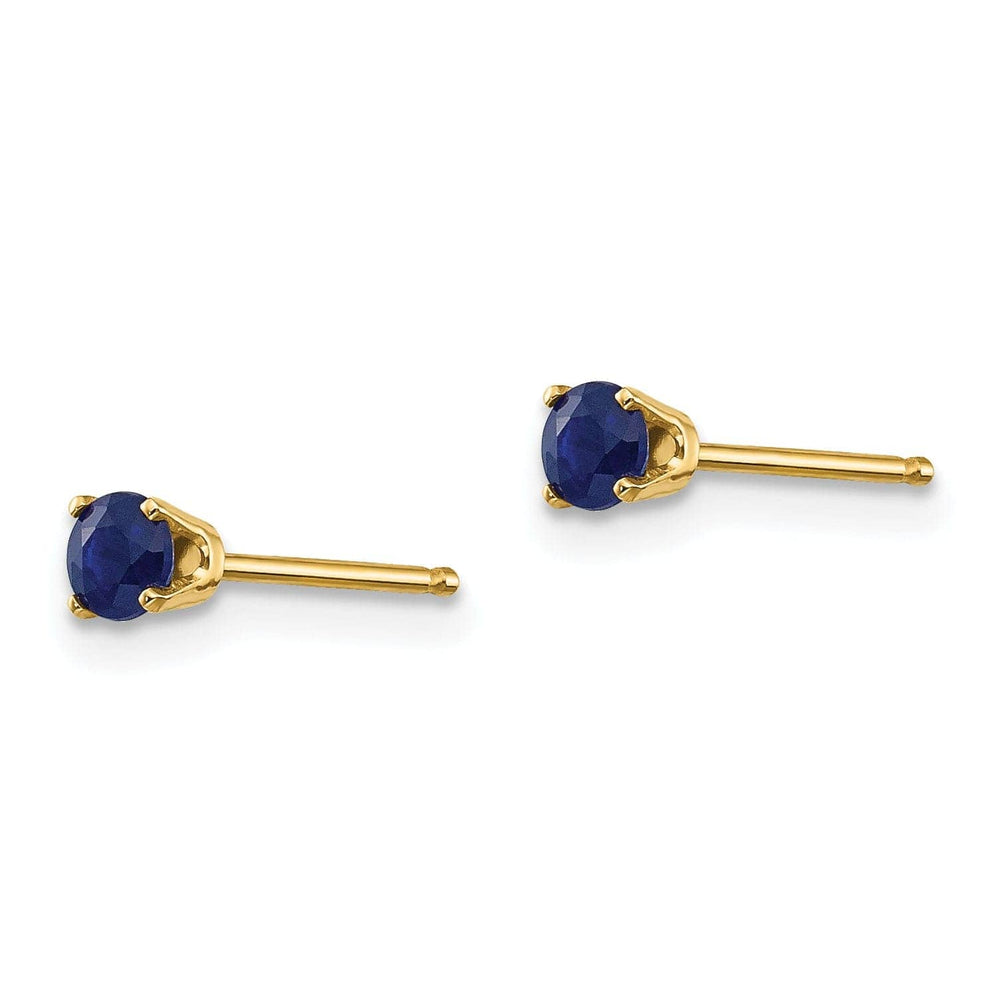 14k Yellow Gold Sapphire Birthstone Earrings