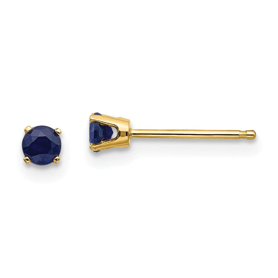 14k Yellow Gold Sapphire Birthstone Earrings