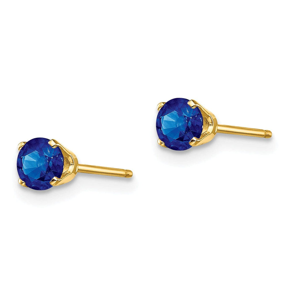 14k Yellow Gold Sapphire Birthstone Earrings
