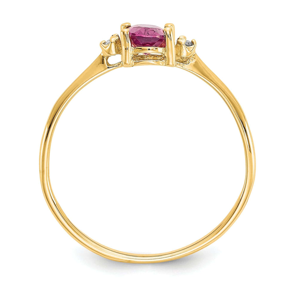 14k Yellow Gold Diamond Pink Tourmaline Ring
