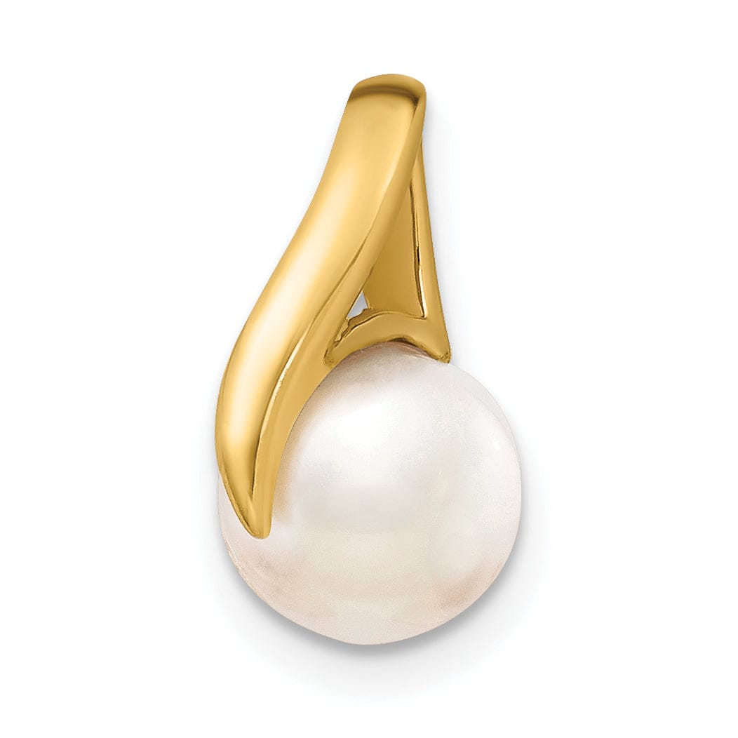 14k Yellow Gold Polished Pearl Pendant