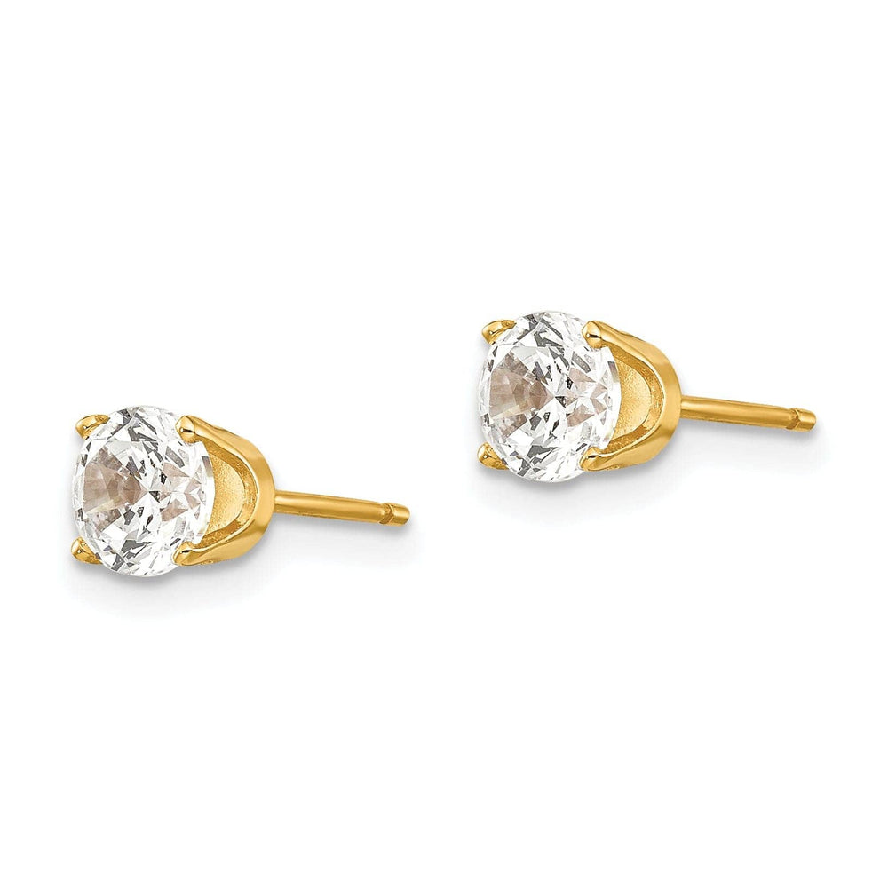 14k Yellow Gold Cubic Zirconia Stud Earrings