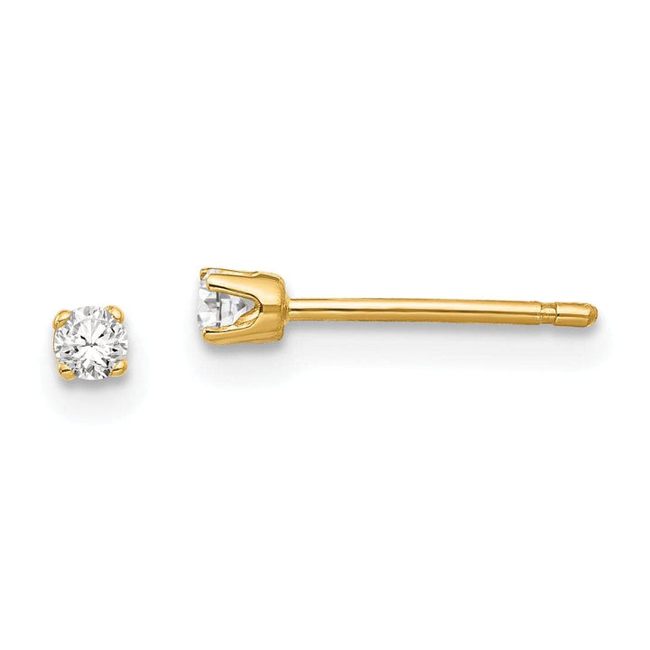 14k Yellow Gold Cubic Zirconia Stud Earrings