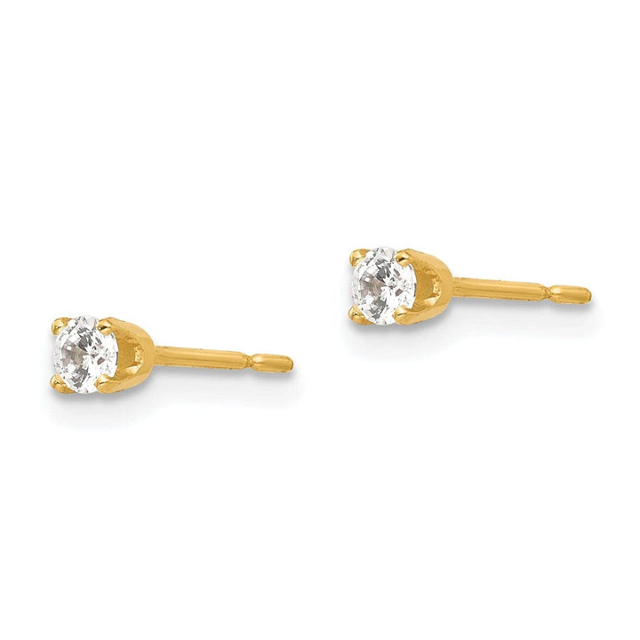 14k Yellow Gold Cubic Zirconia Stud Earrings