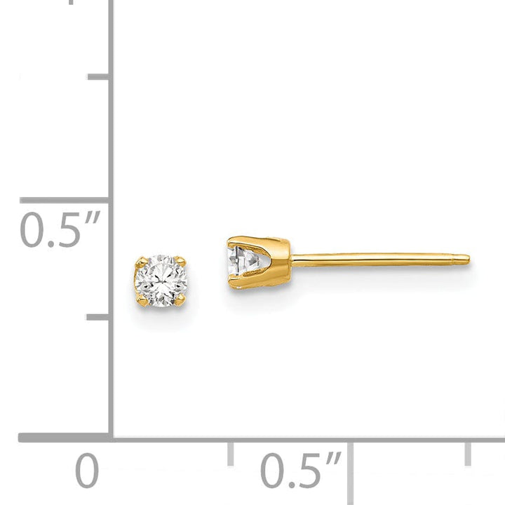 14k Yellow Gold Cubic Zirconia Stud Earrings