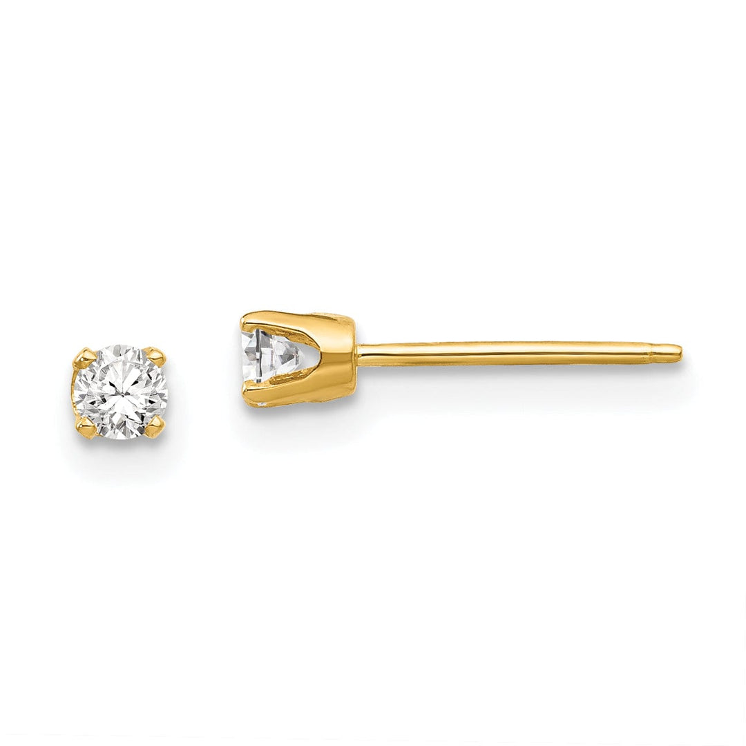 14k Yellow Gold Cubic Zirconia Stud Earrings