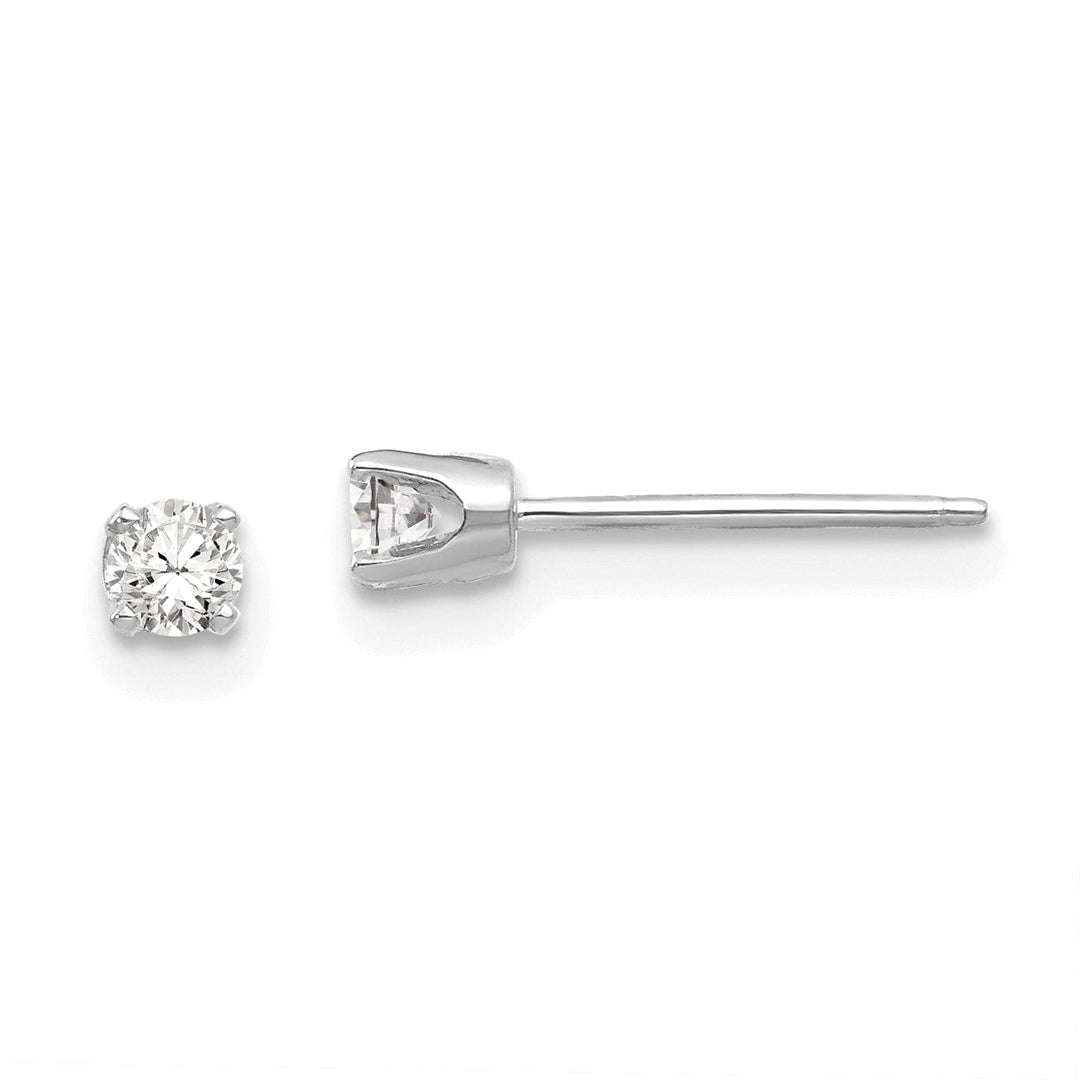 14k White Gold Cubic Zirconia Stud Earrings