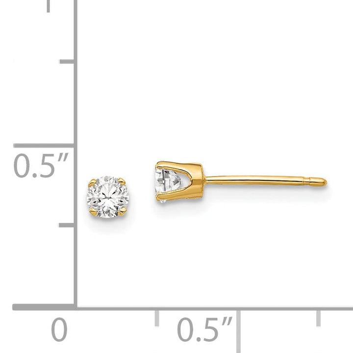 14k Yellow Gold Cubic Zirconia Stud Earrings
