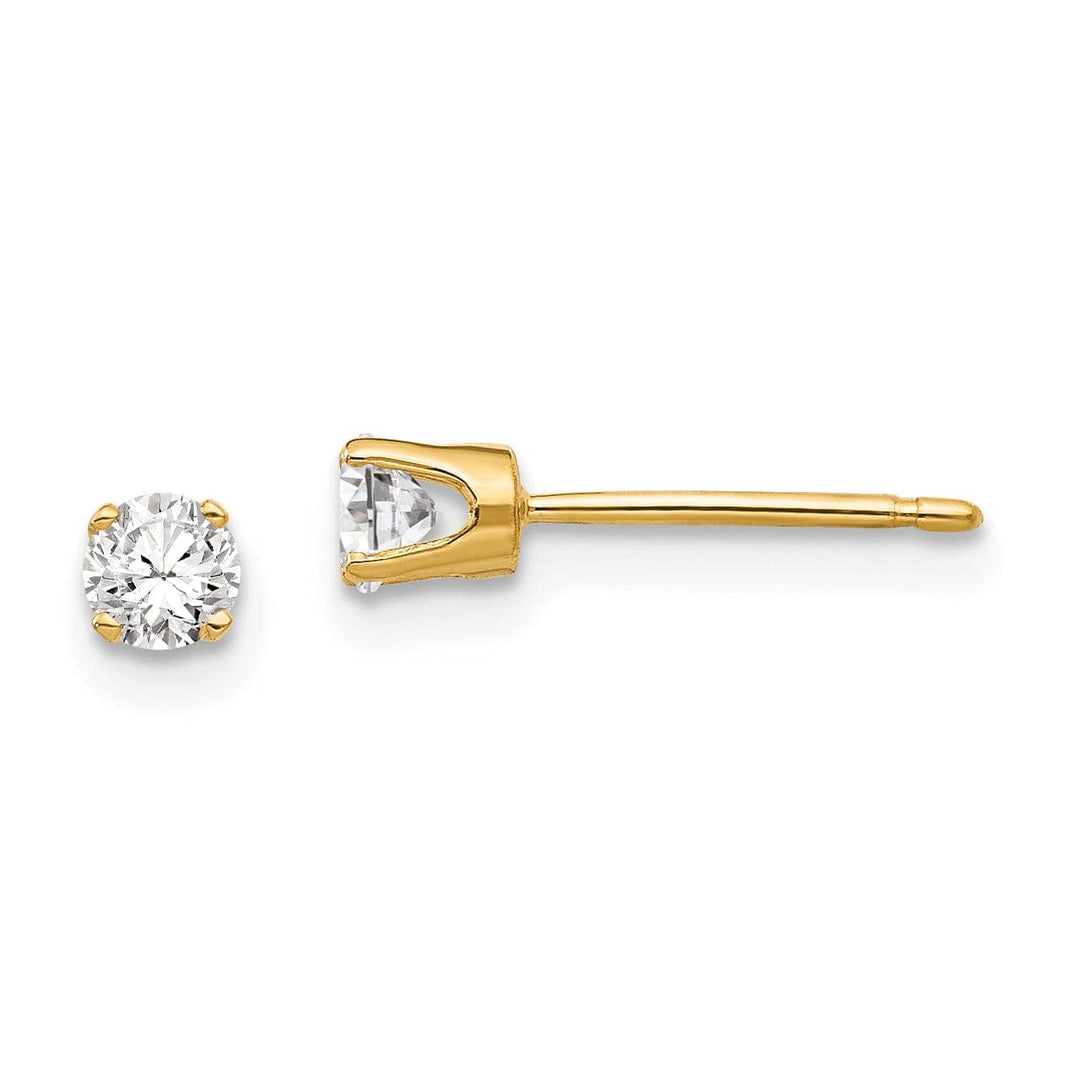 14k Yellow Gold Cubic Zirconia Stud Earrings