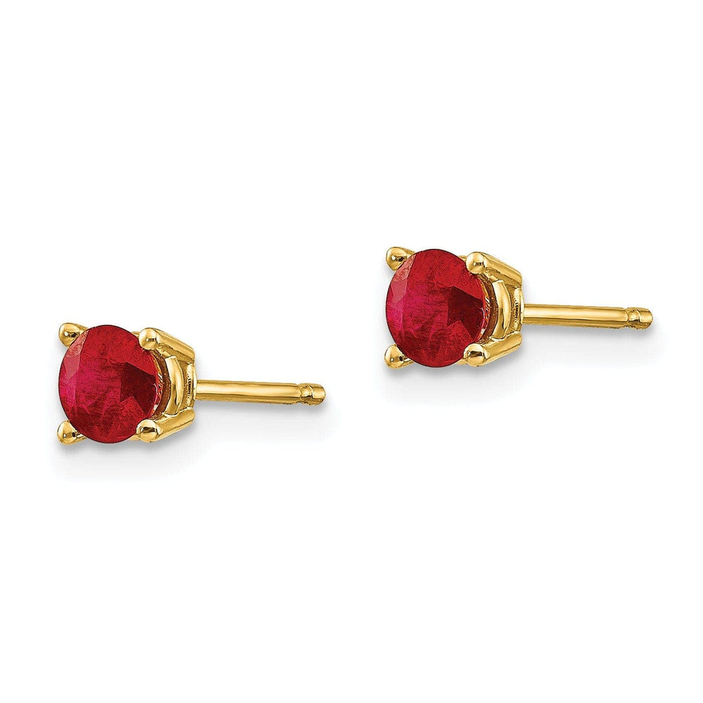 14k Yellow Gold Ruby Earrings