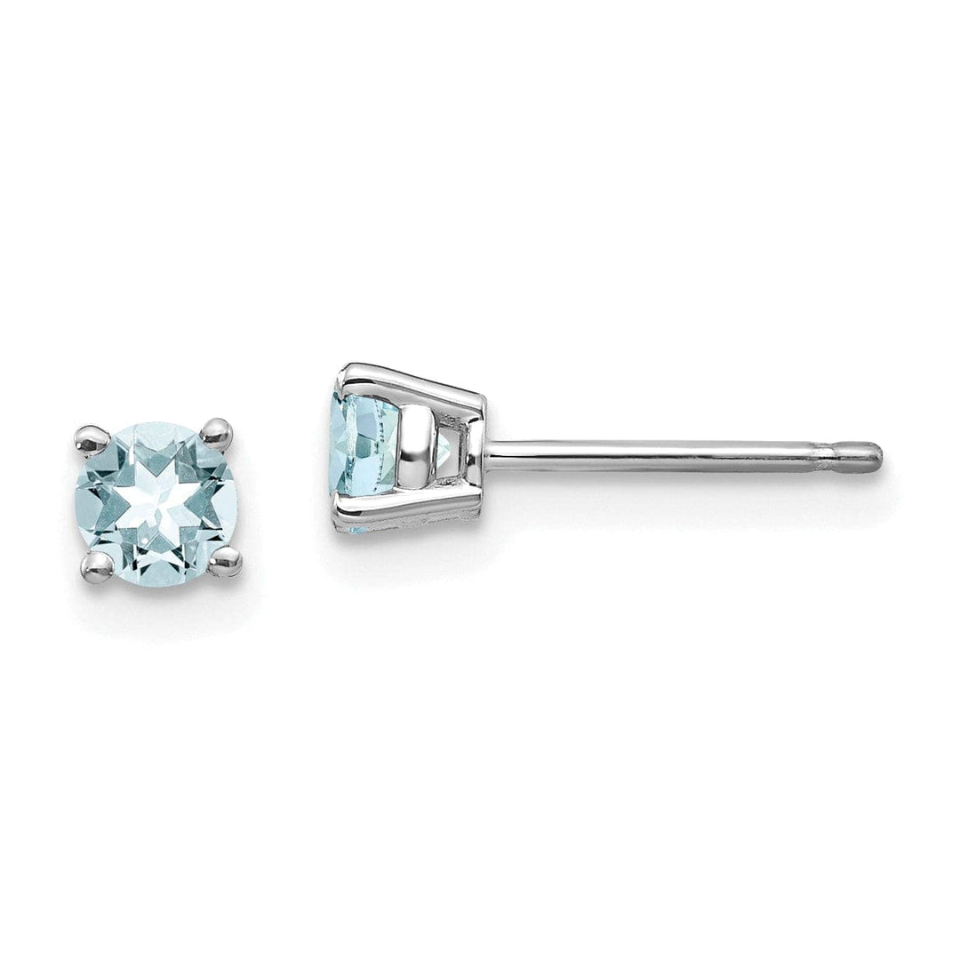 14k White Gold Aquamarine Earrings