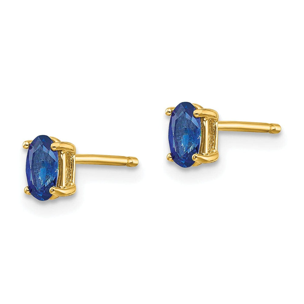14k Yellow Gold Sapphire Earrings
