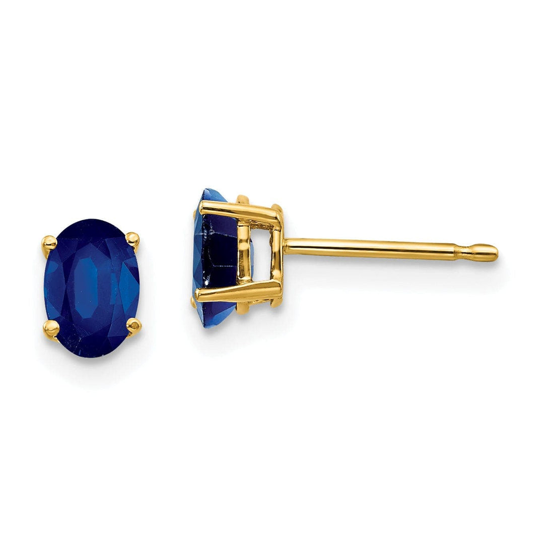 14k Yellow Gold Sapphire Earrings