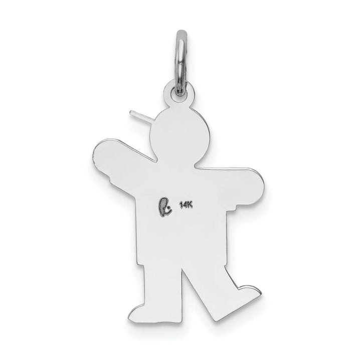14k White Gold Boy With Hat Kiss Charm