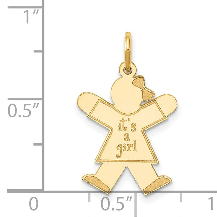 14k Yellow Gold It's a Girl Joy Charm