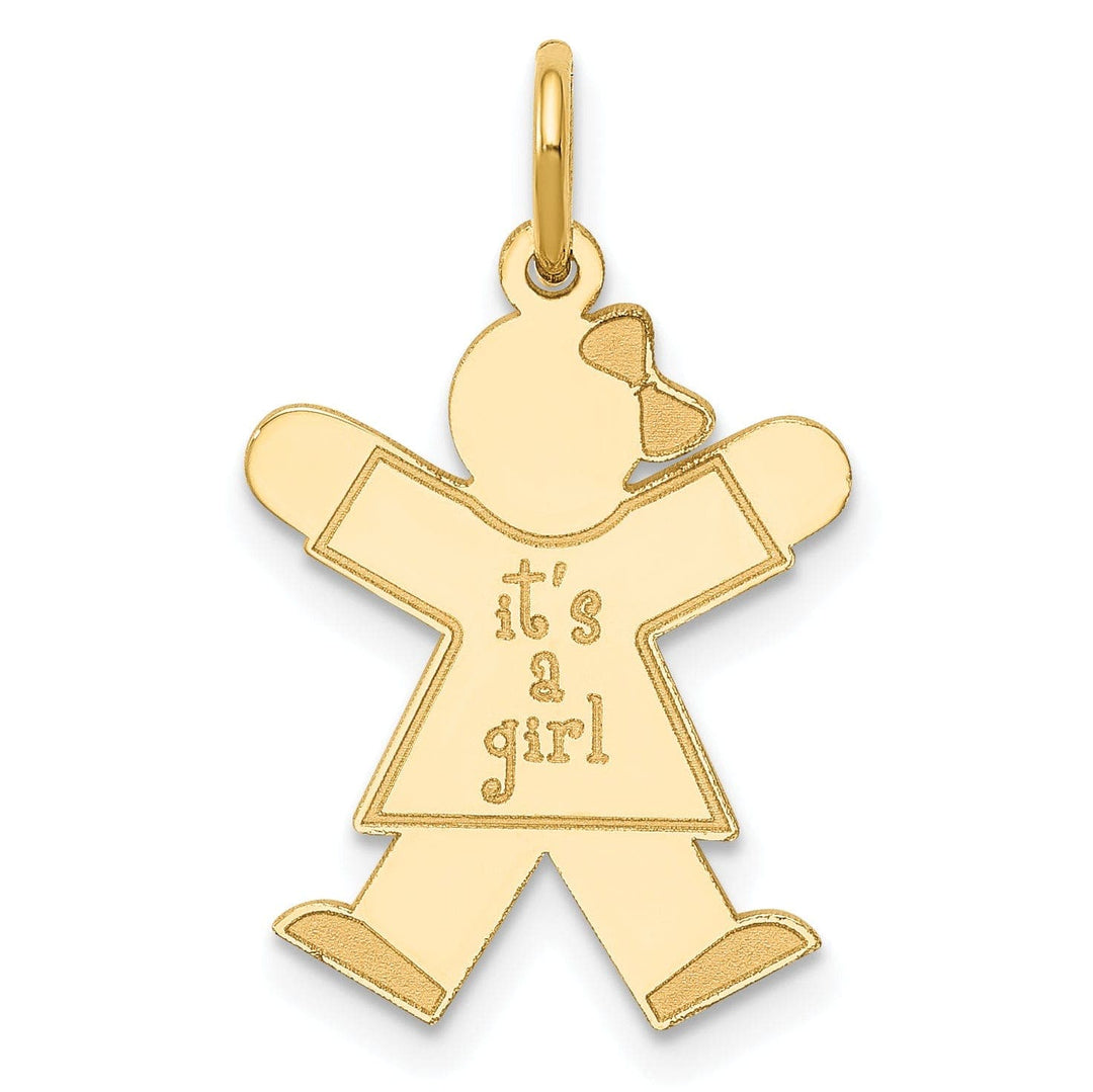 14k Yellow Gold It's a Girl Joy Charm