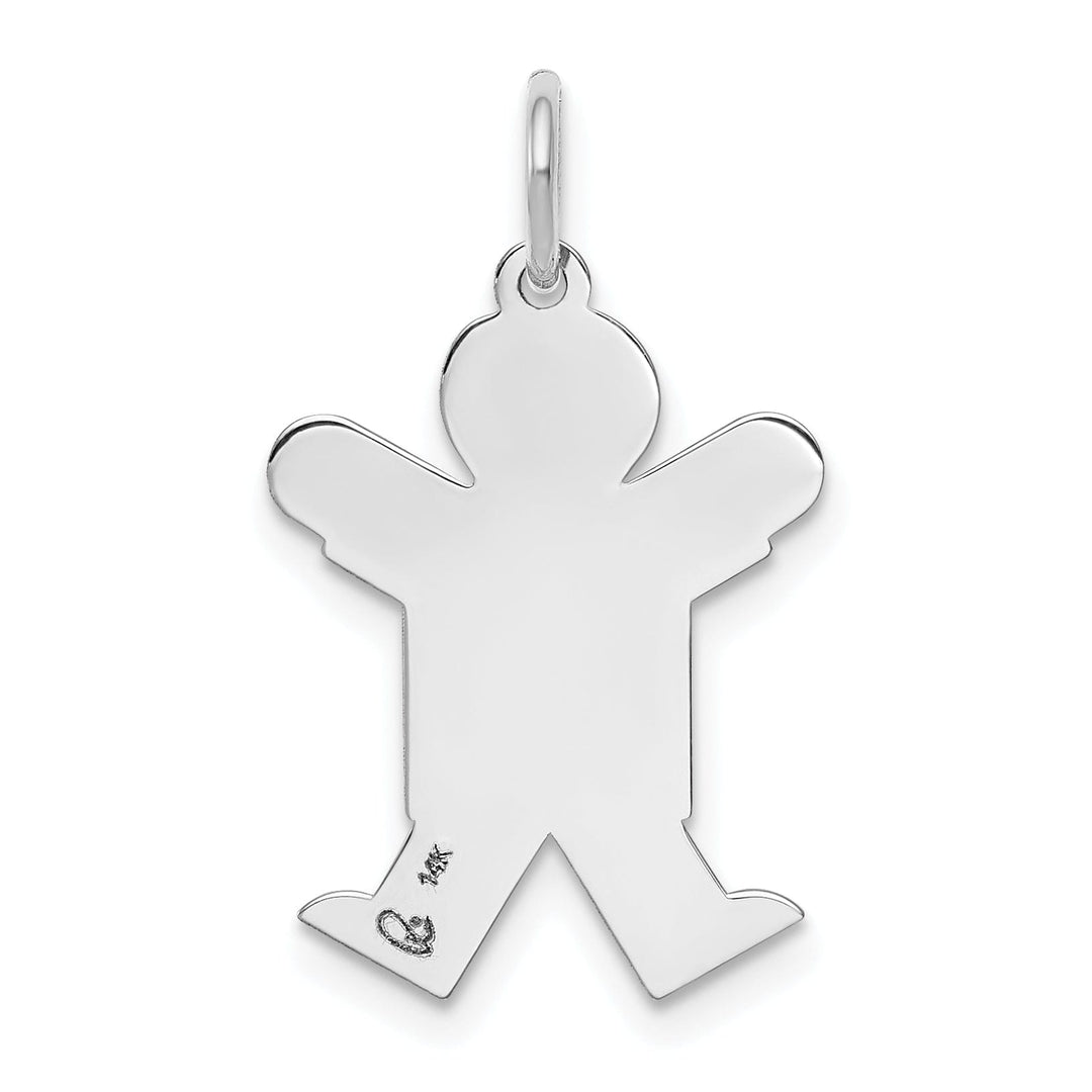 14k White Gold Boy With Haircut Joy Charm