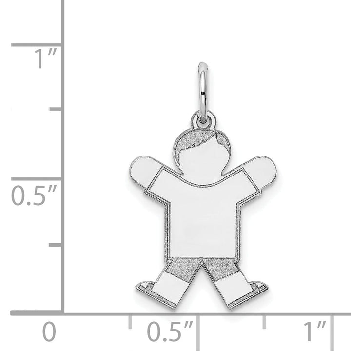 14k White Gold Boy With Haircut Joy Charm