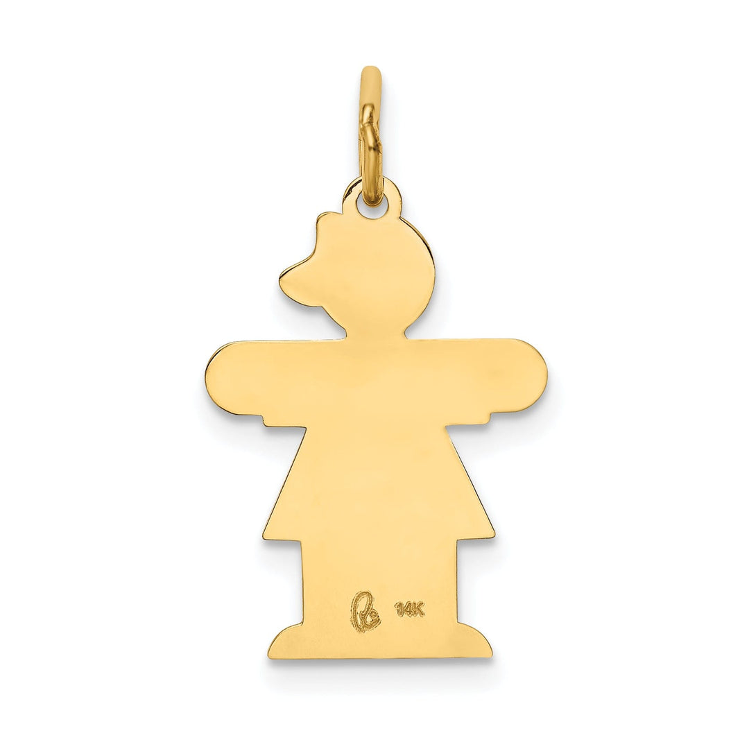 14k Yellow Gold Stars Stripes Girl Hugs Charm