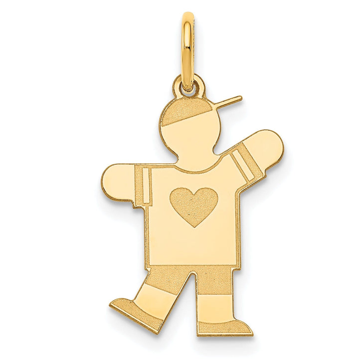 14k Yellow Gold Stars Stripes Boy Love Charm