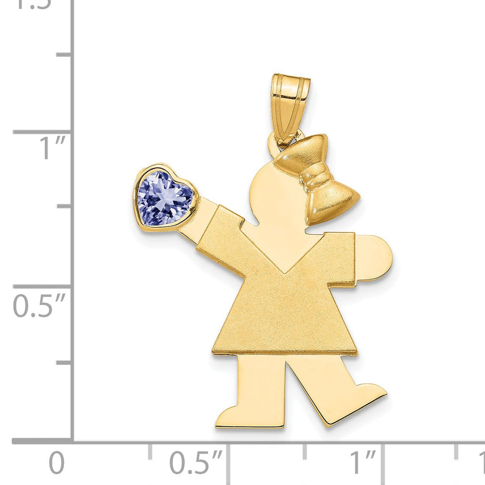 14k Yellow Gold June Birthstone Kiss Girl Charm